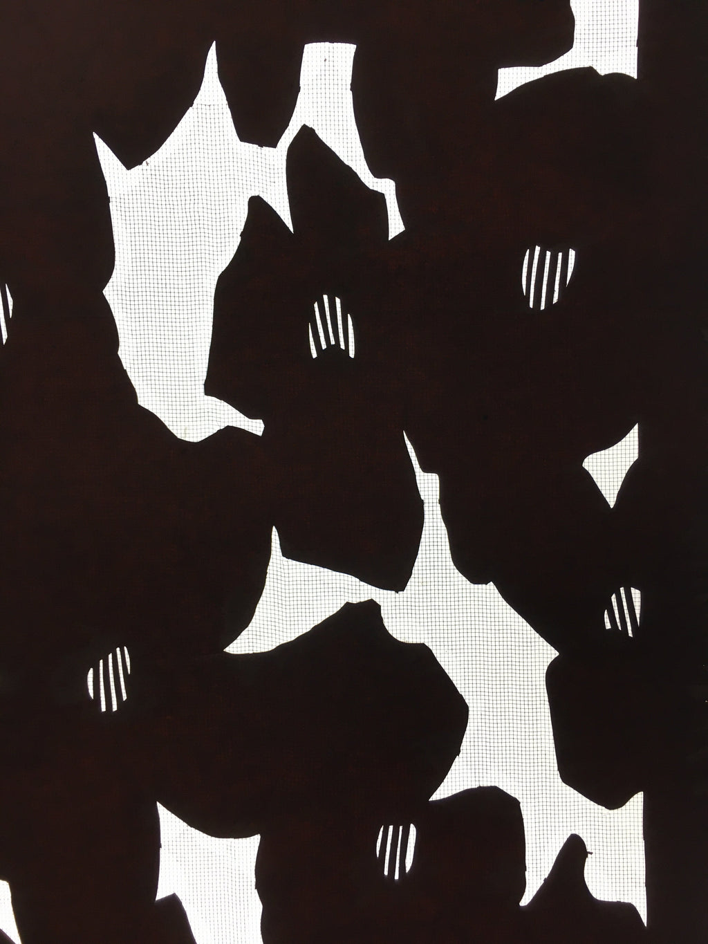 Antique Japanese Katagami Kimono Stencil Katazome Abstract Flower C759