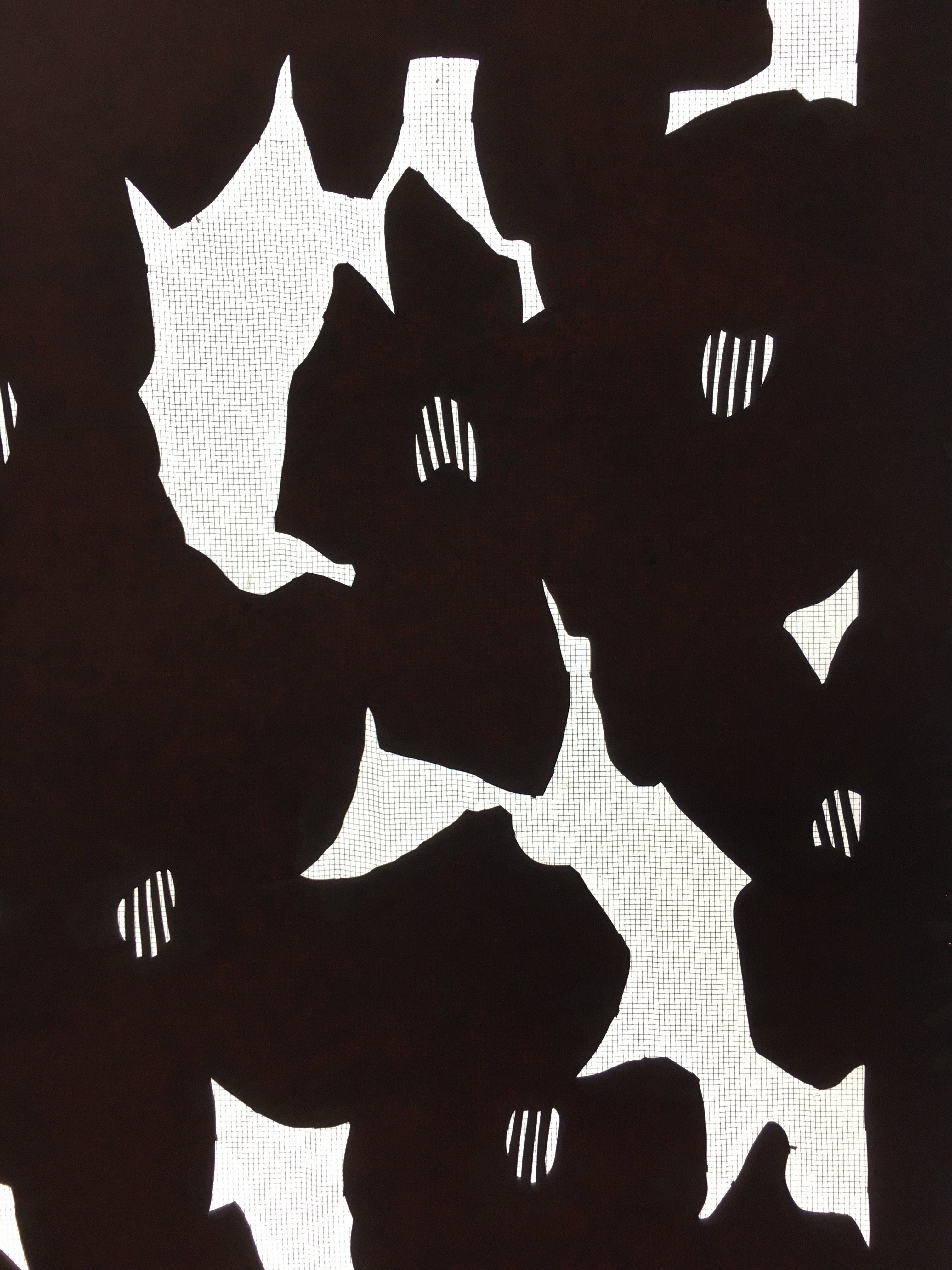 Antique Japanese Katagami Kimono Stencil Katazome Abstract Flower C759