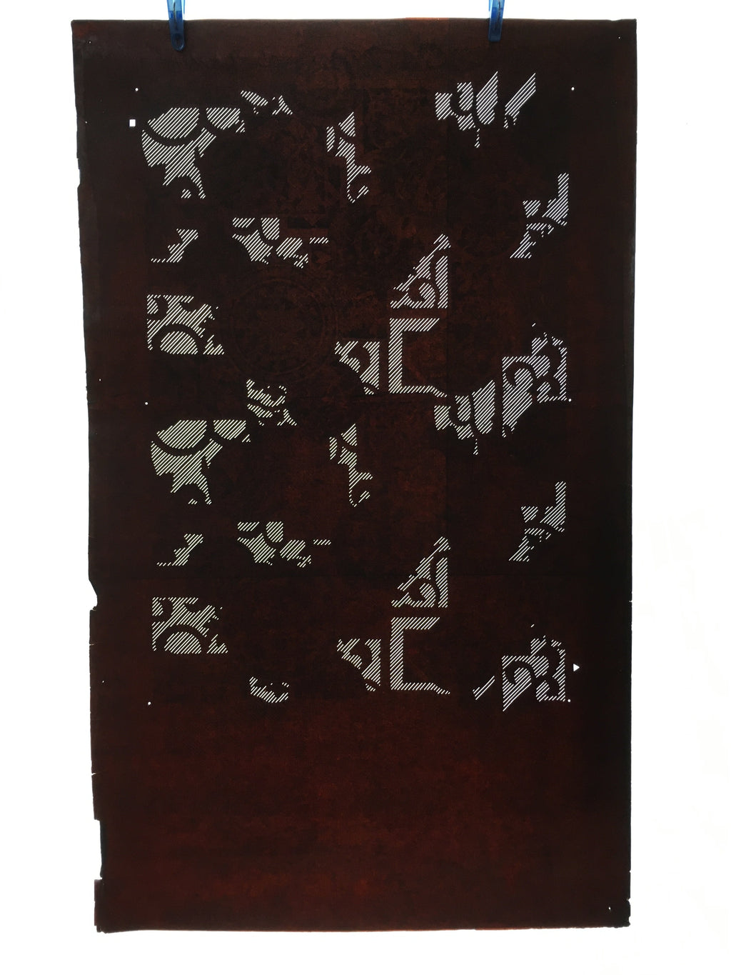 Antique Japanese Katagami Kimono Stencil Katazome Abstract Pattern C745