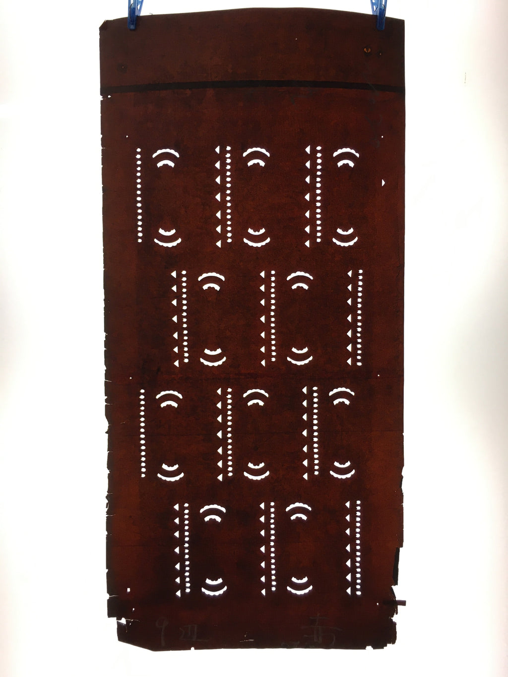 Antique Japanese Katagami Kimono Stencil Katazome Abstract Pattern C749