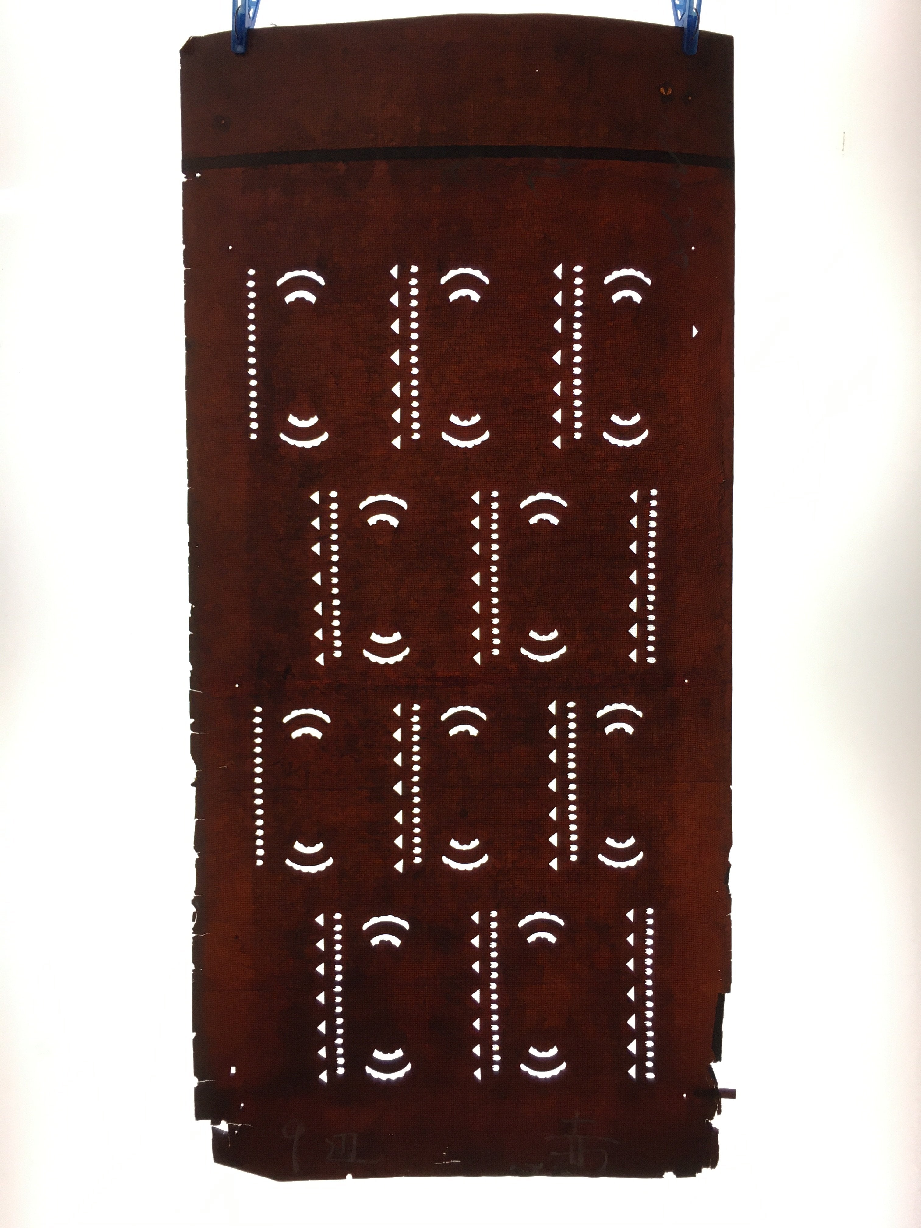 Antique Japanese Katagami Kimono Stencil Katazome Abstract Pattern C749
