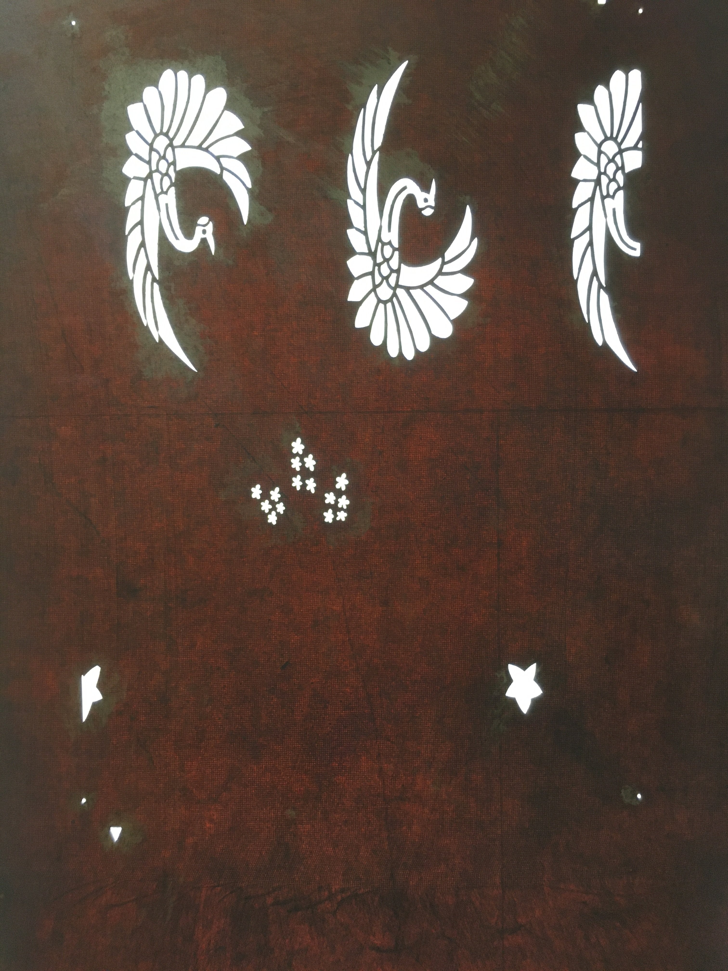 Antique Japanese Katagami Kimono Stencil Katazome Crane Flower C752