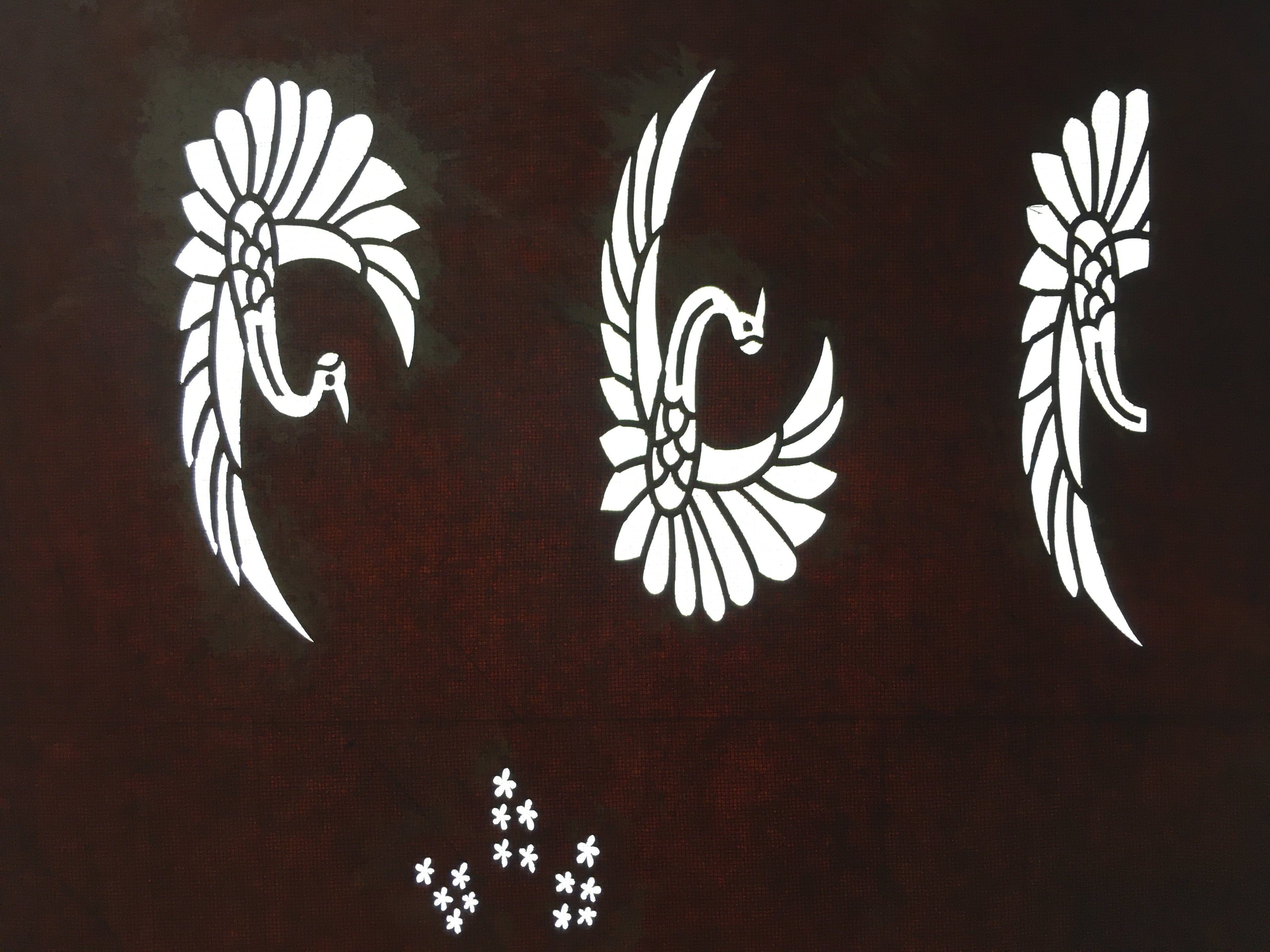 Antique Japanese Katagami Kimono Stencil Katazome Crane Flower C752