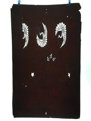 Antique Japanese Katagami Kimono Stencil Katazome Crane Flower C753