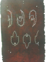 Antique Japanese Katagami Kimono Stencil Katazome Crane Star Cloud C778