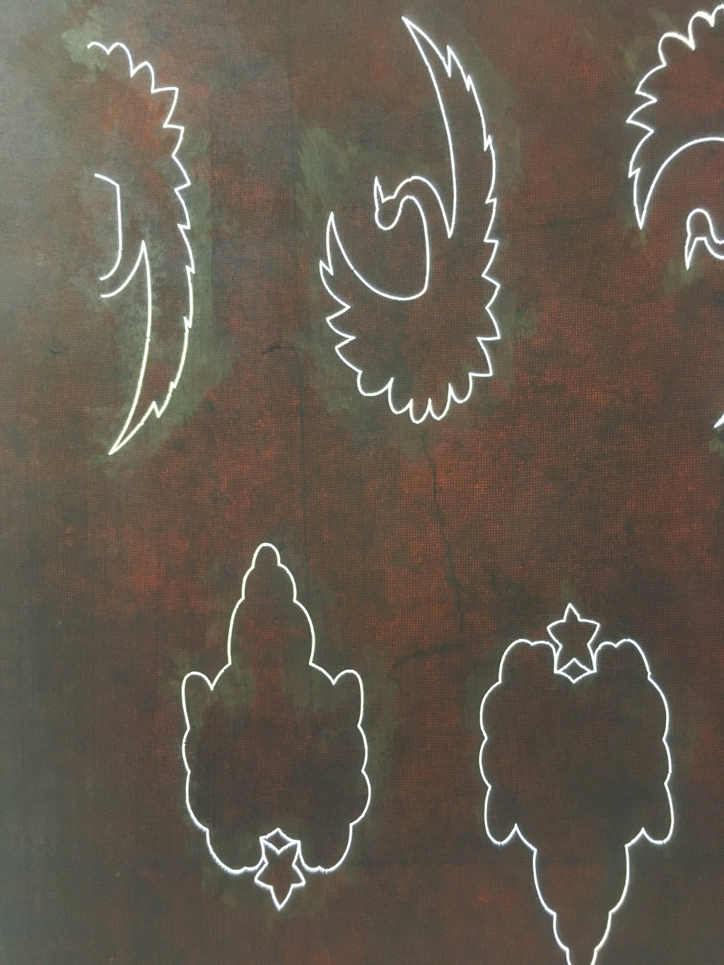 Antique Japanese Katagami Kimono Stencil Katazome Crane Star Cloud C778