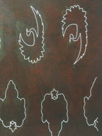 Antique Japanese Katagami Kimono Stencil Katazome Crane Star Cloud C778