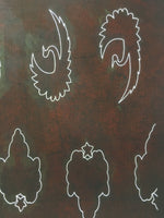 Antique Japanese Katagami Kimono Stencil Katazome Crane Star Cloud C778