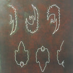 Antique Japanese Katagami Kimono Stencil Katazome Crane Star Cloud C778