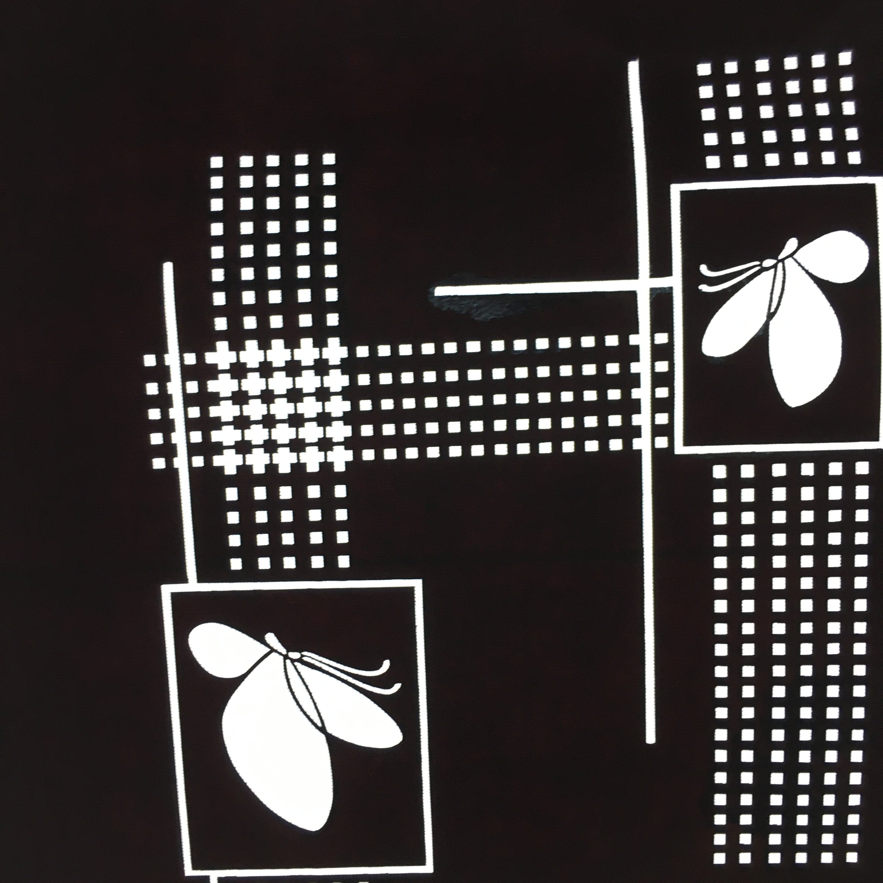 Antique Japanese Katagami Kimono Stencil Katazome Design Butterfly Square C810
