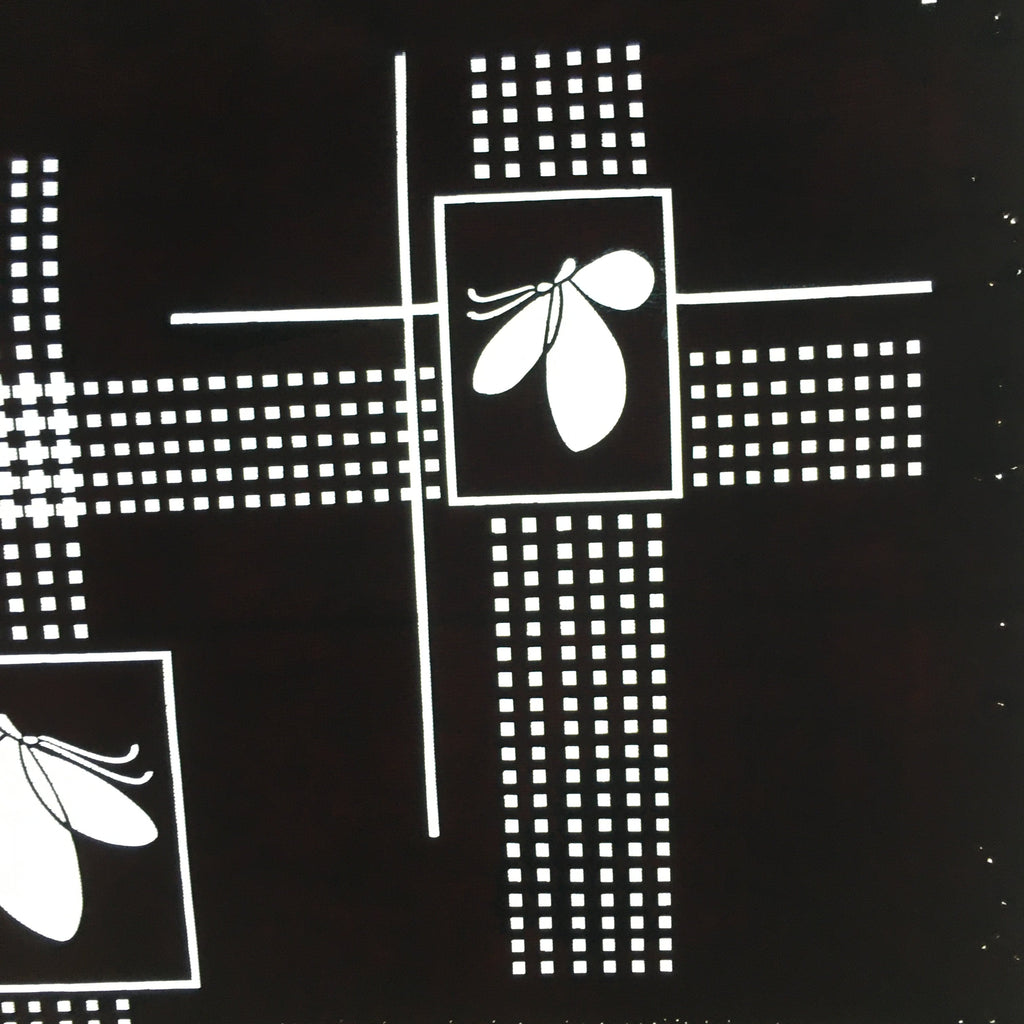 Antique Japanese Katagami Kimono Stencil Katazome Design Butterfly Square C810