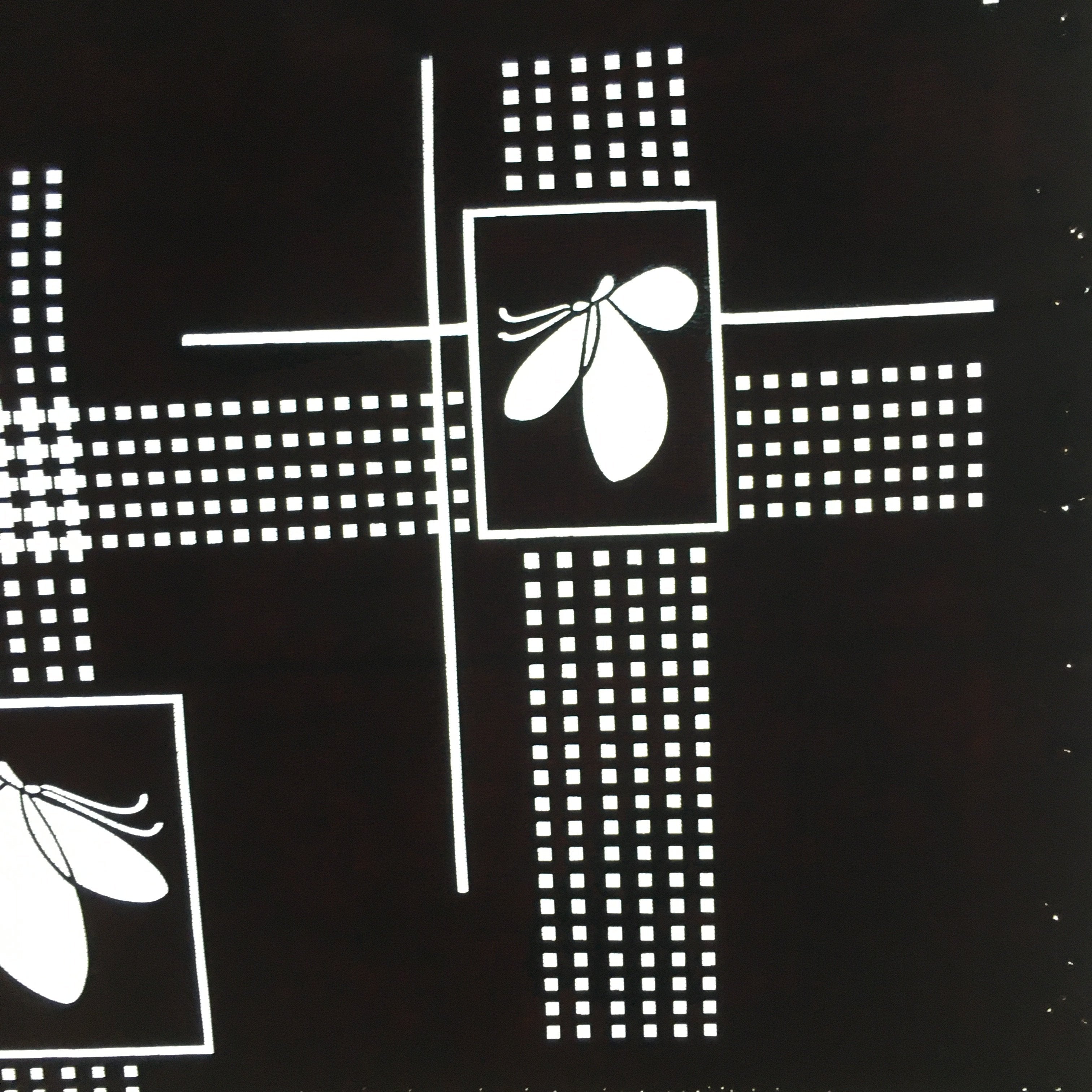 Antique Japanese Katagami Kimono Stencil Katazome Design Butterfly Square C810