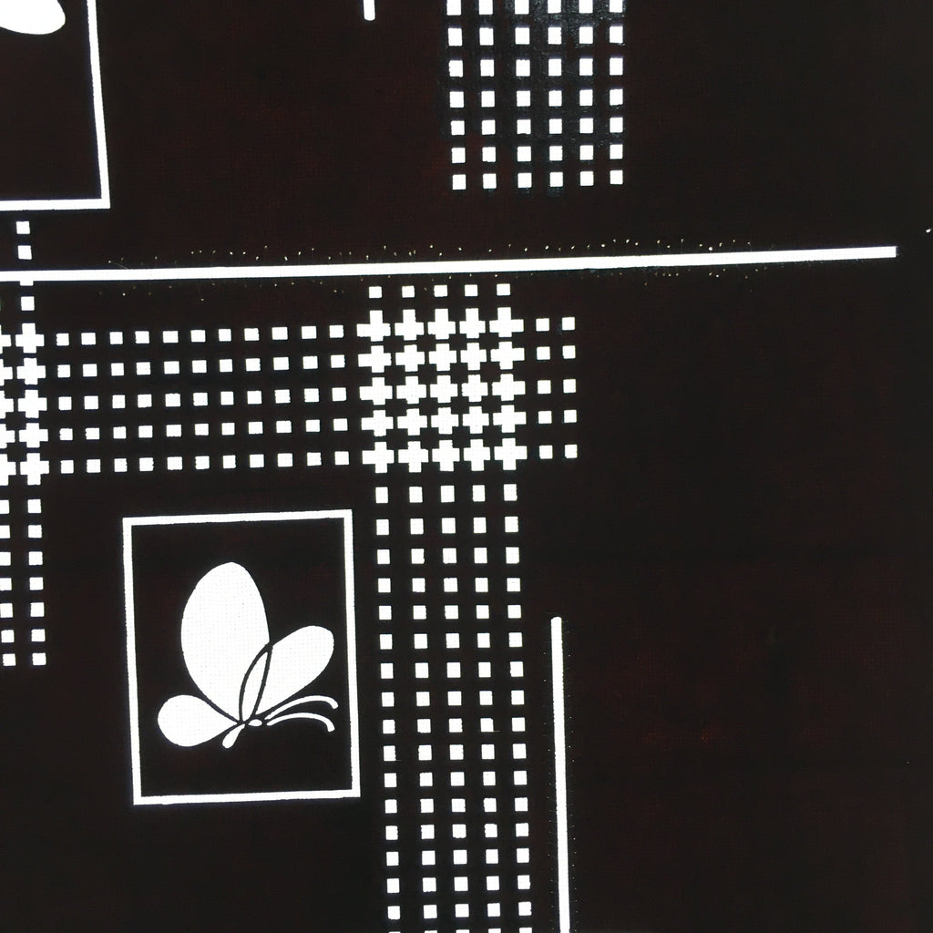 Antique Japanese Katagami Kimono Stencil Katazome Design Butterfly Square C810