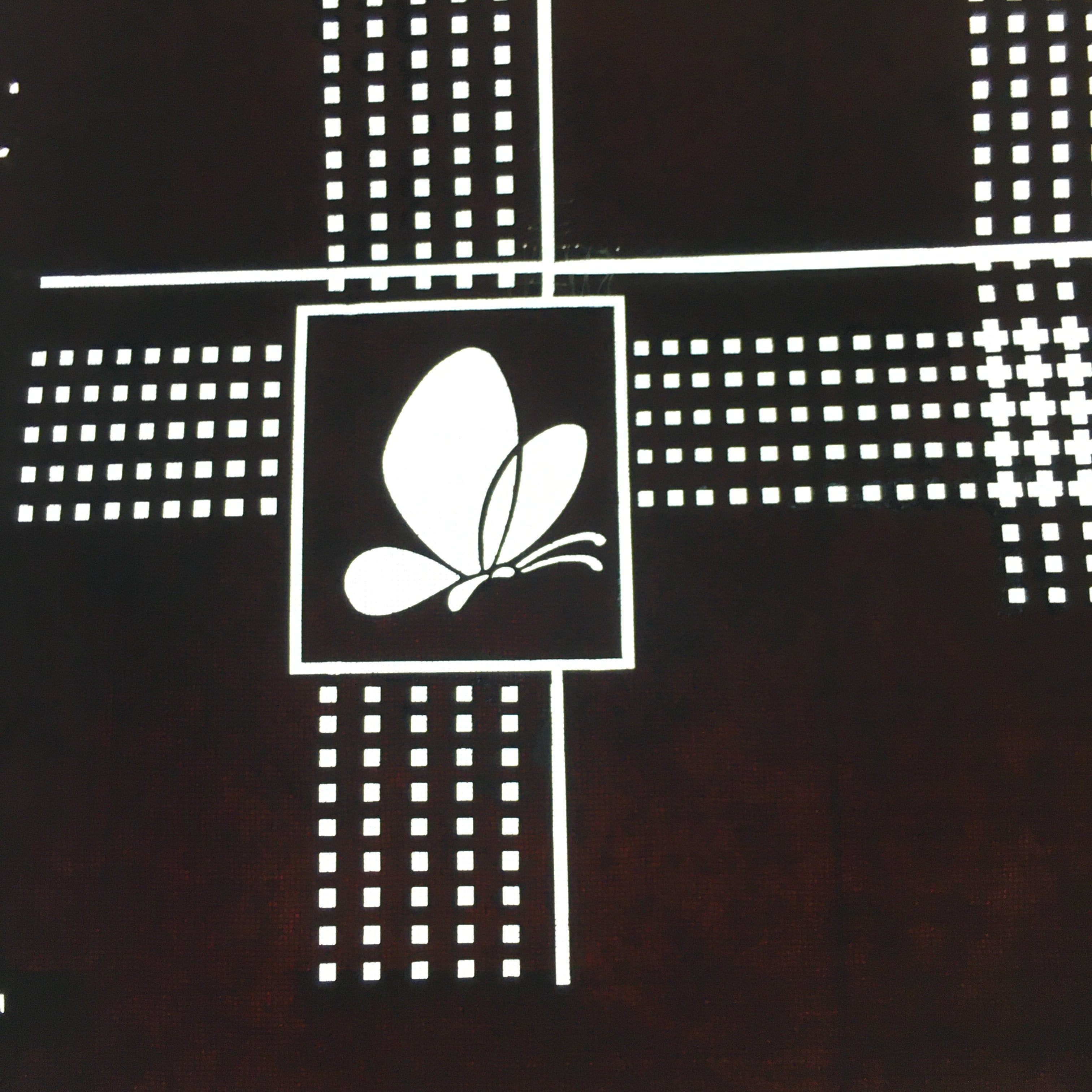 Antique Japanese Katagami Kimono Stencil Katazome Design Butterfly Square C810