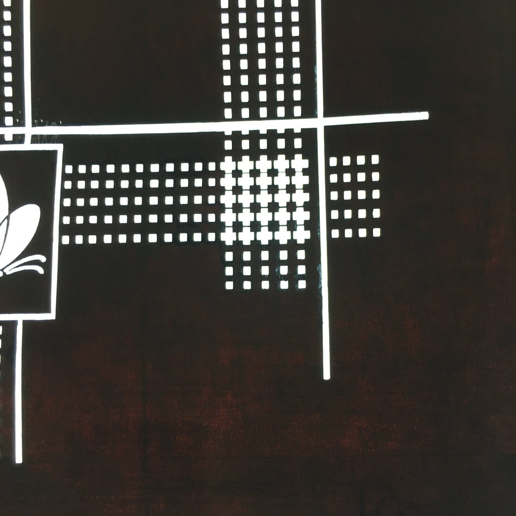 Antique Japanese Katagami Kimono Stencil Katazome Design Butterfly Square C810