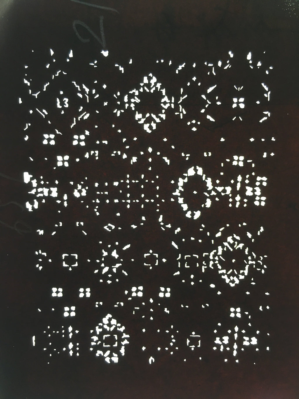 Antique Japanese Katagami Kimono Stencil Katazome Design Circle Dots C799