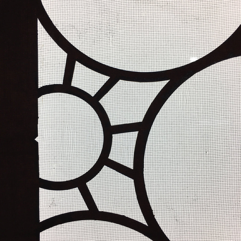 Antique Japanese Katagami Kimono Stencil Katazome Design Crest Tied With Hair C7