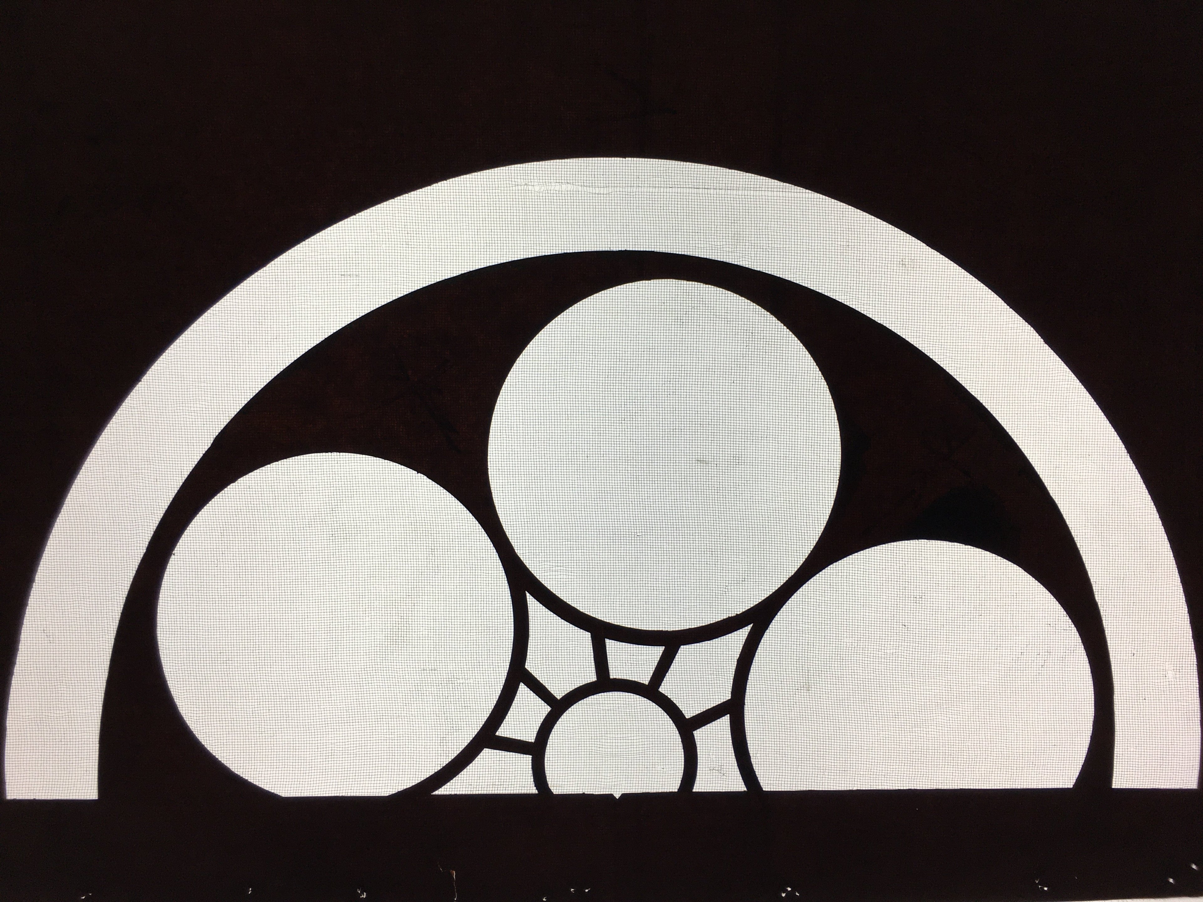 Antique Japanese Katagami Kimono Stencil Katazome Design Crest Tied With Hair C7