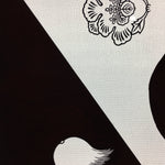 Antique Japanese Katagami Kimono Stencil Katazome Design Flower Crest C808