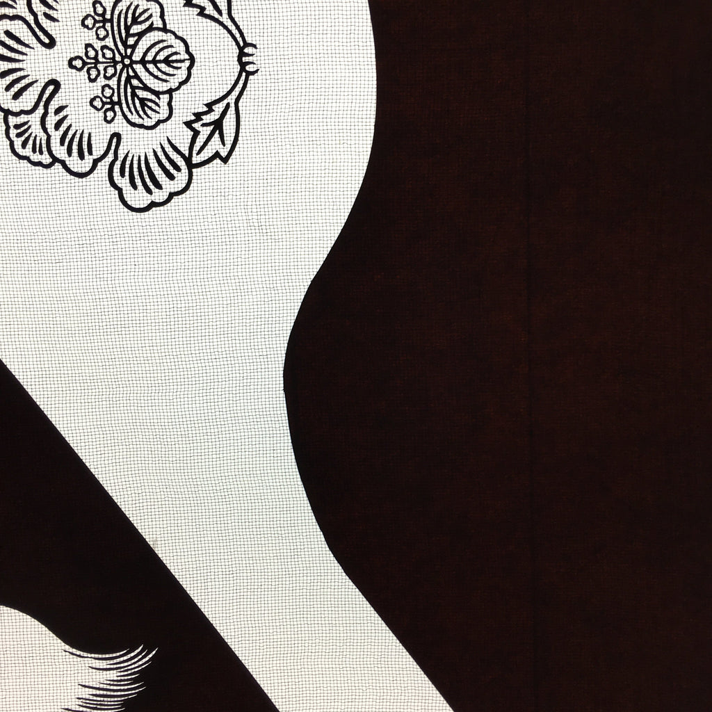 Antique Japanese Katagami Kimono Stencil Katazome Design Flower Crest C808