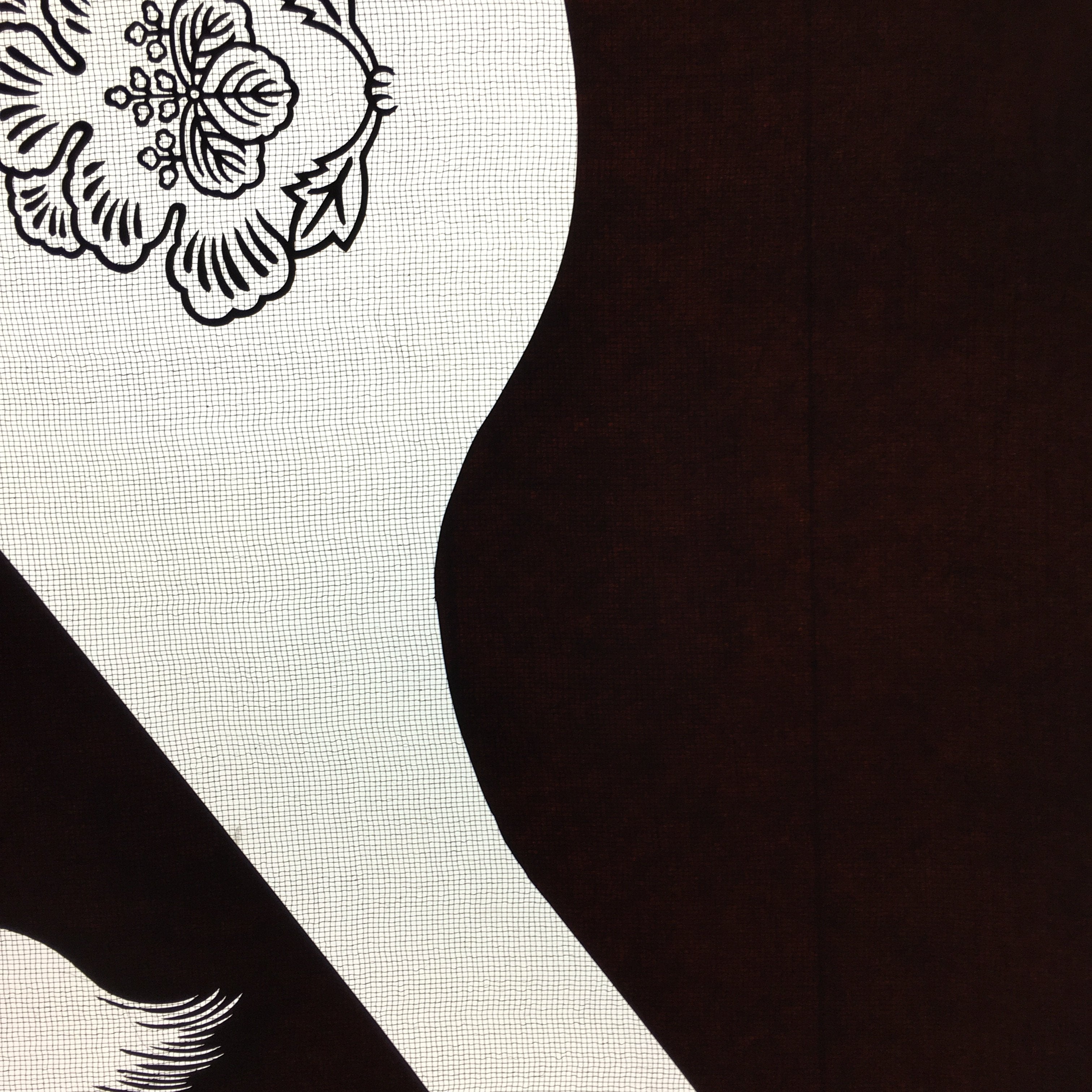 Antique Japanese Katagami Kimono Stencil Katazome Design Flower Crest C808