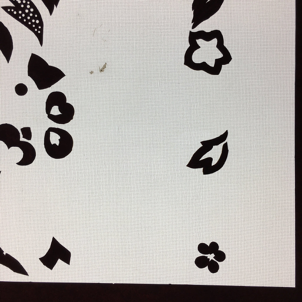 Antique Japanese Katagami Kimono Stencil Katazome Design Flower Star C811