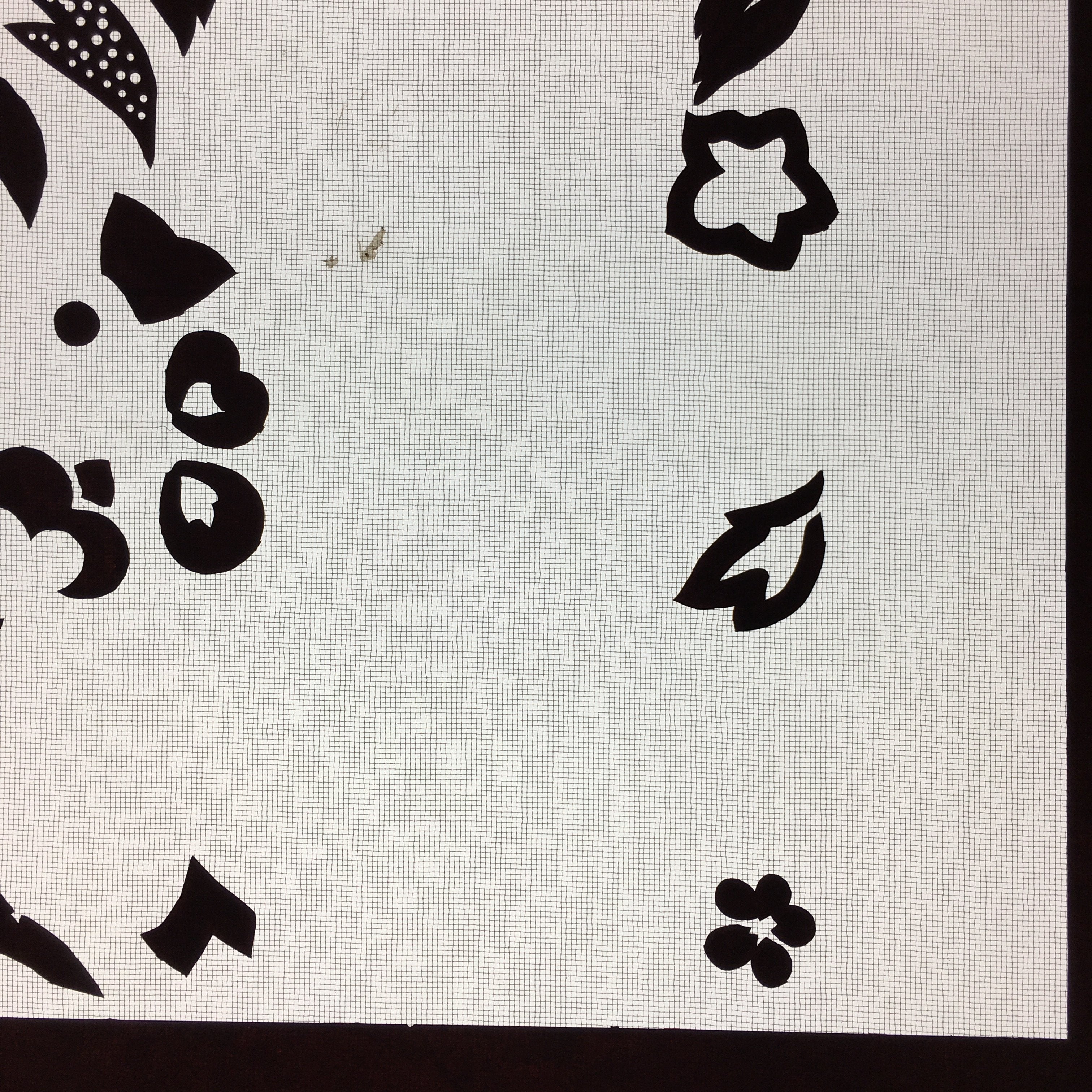 Antique Japanese Katagami Kimono Stencil Katazome Design Flower Star C811