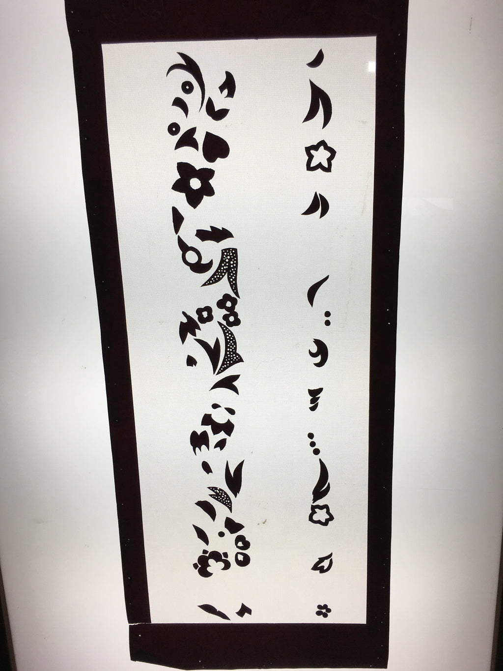Antique Japanese Katagami Kimono Stencil Katazome Design Flower Star C811