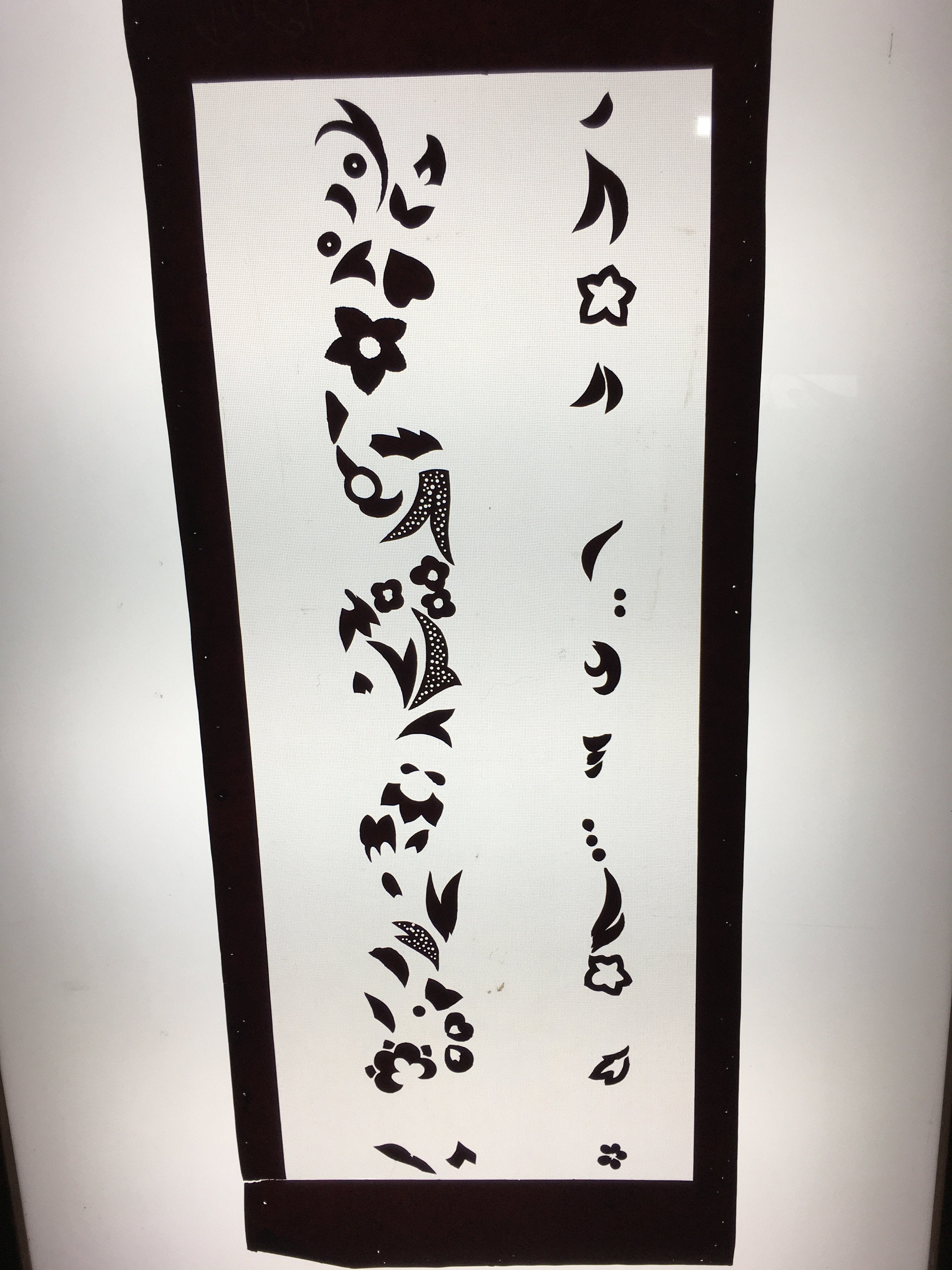 Antique Japanese Katagami Kimono Stencil Katazome Design Flower Star C811