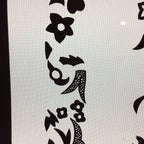 Antique Japanese Katagami Kimono Stencil Katazome Design Flower Star C811