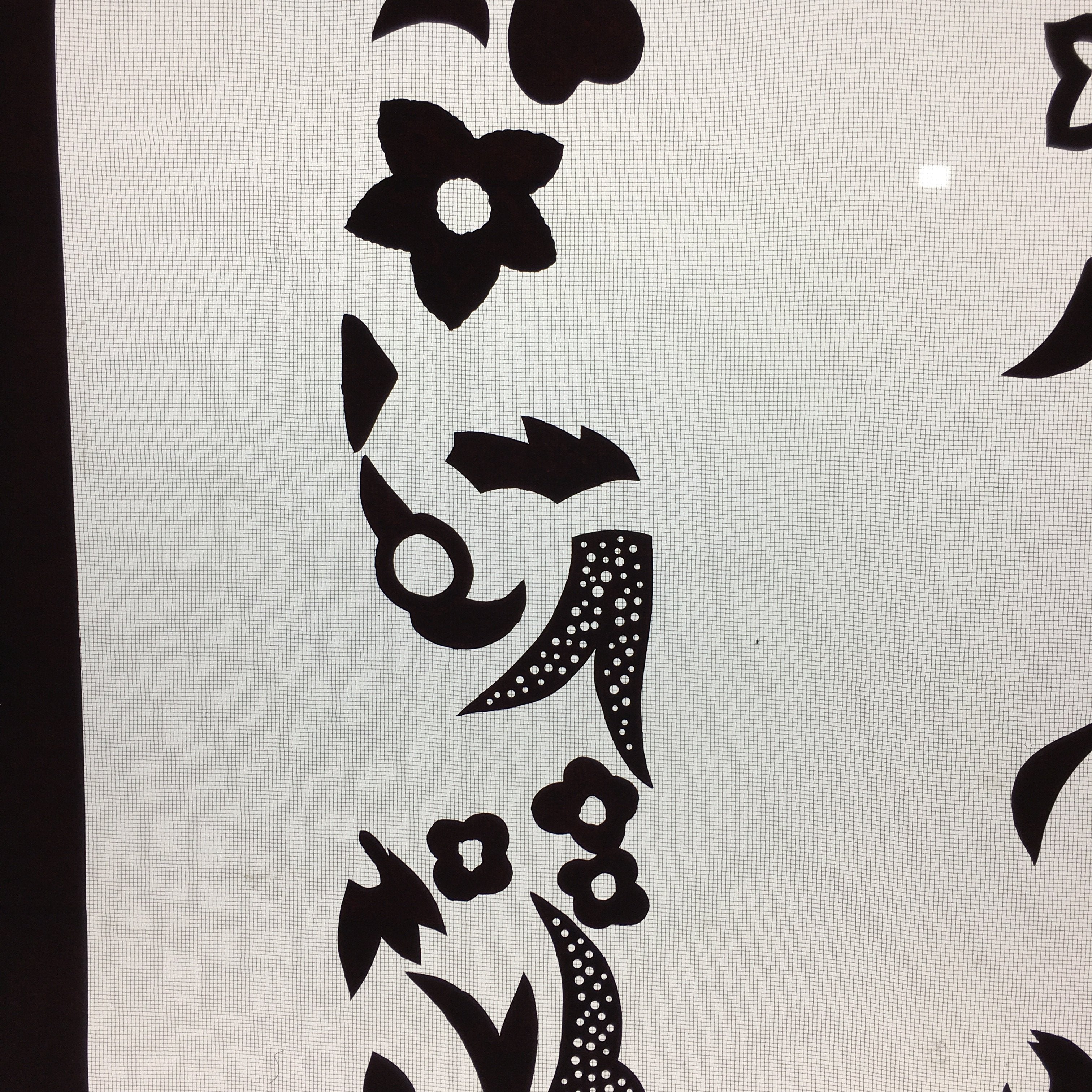Antique Japanese Katagami Kimono Stencil Katazome Design Flower Star C811