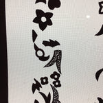 Antique Japanese Katagami Kimono Stencil Katazome Design Flower Star C811