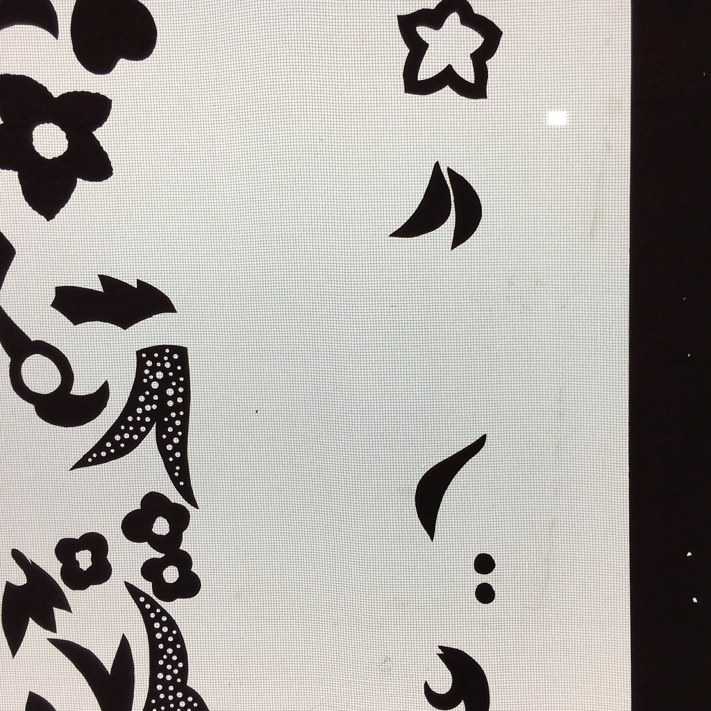 Antique Japanese Katagami Kimono Stencil Katazome Design Flower Star C811
