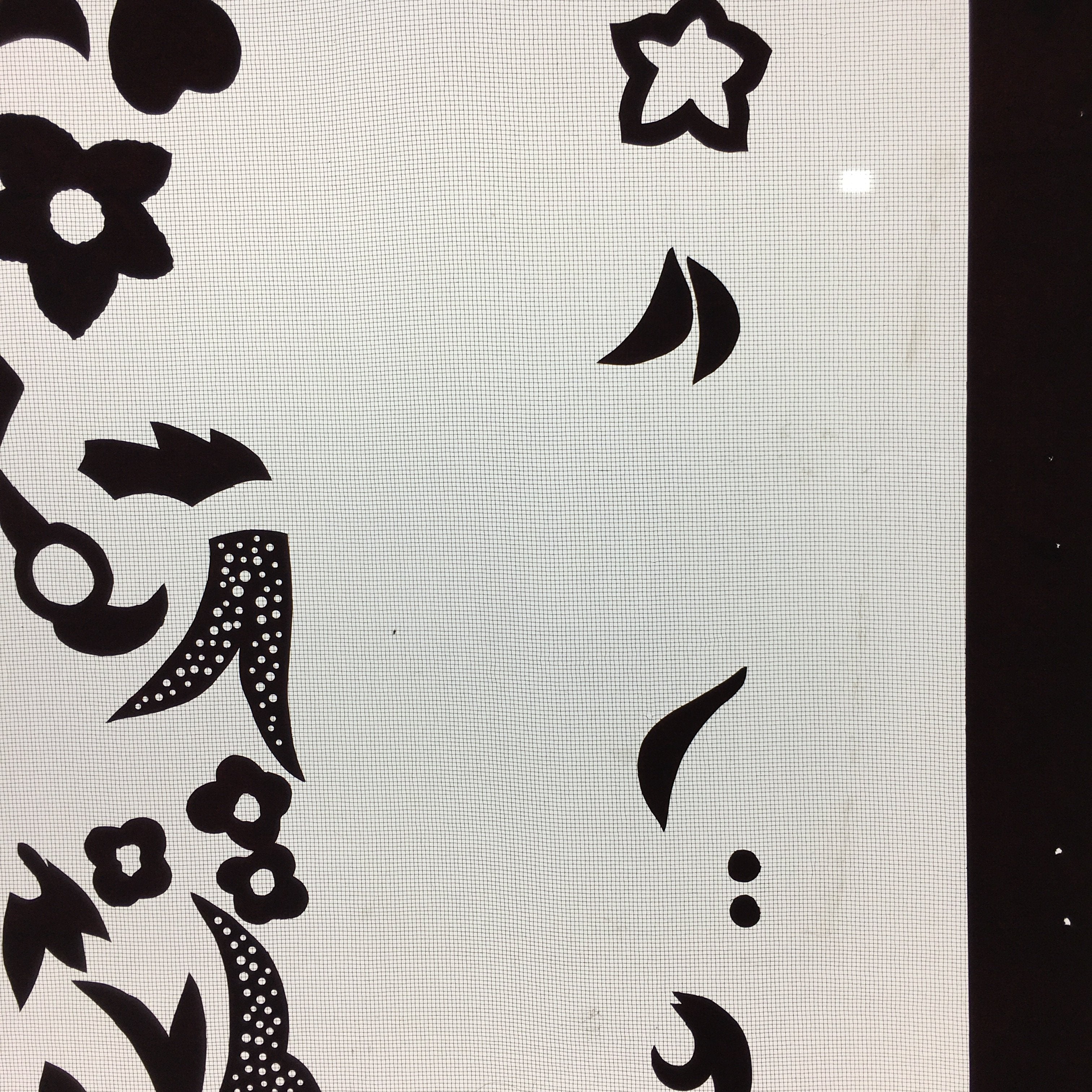 Antique Japanese Katagami Kimono Stencil Katazome Design Flower Star C811