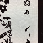 Antique Japanese Katagami Kimono Stencil Katazome Design Flower Star C811