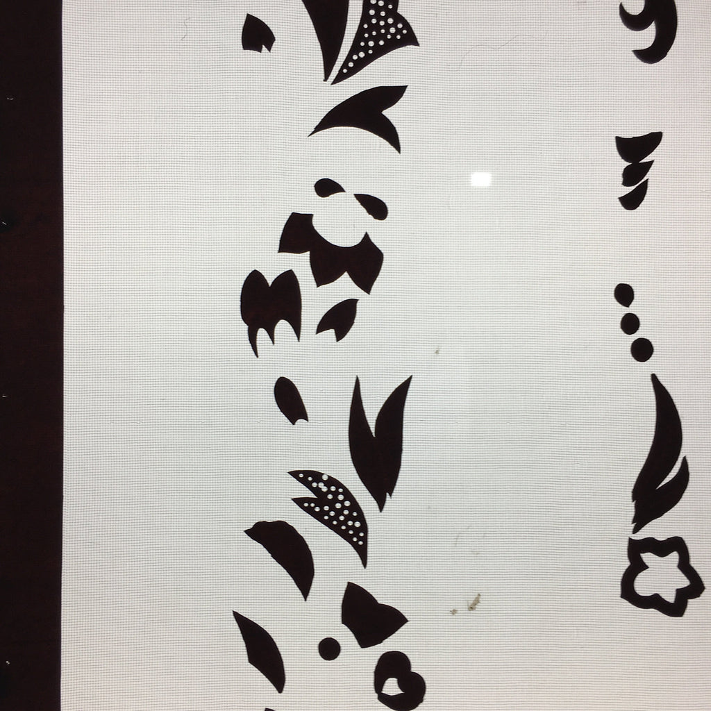 Antique Japanese Katagami Kimono Stencil Katazome Design Flower Star C811