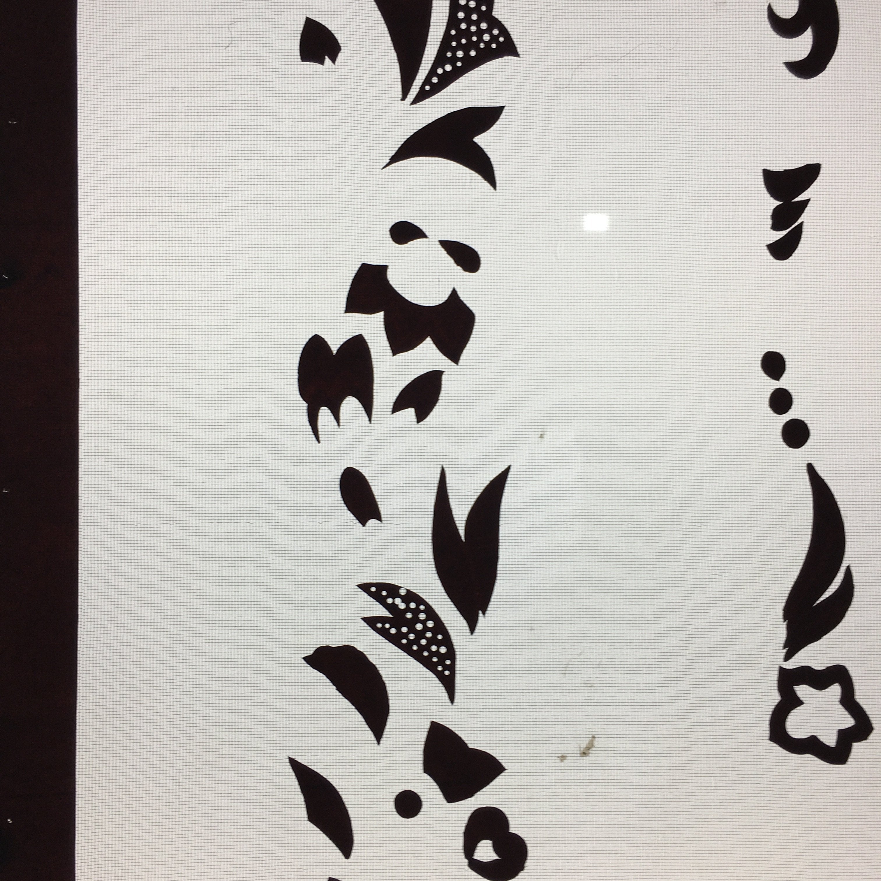 Antique Japanese Katagami Kimono Stencil Katazome Design Flower Star C811