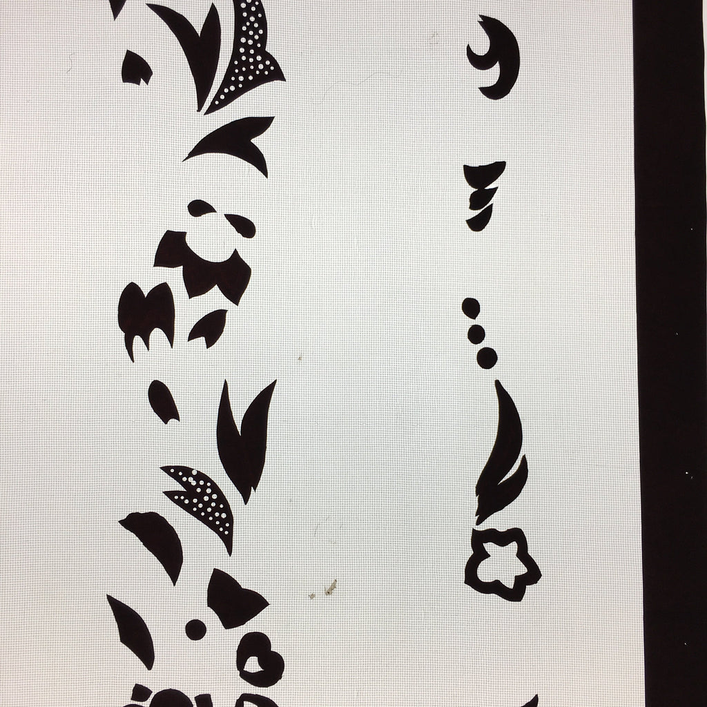 Antique Japanese Katagami Kimono Stencil Katazome Design Flower Star C811