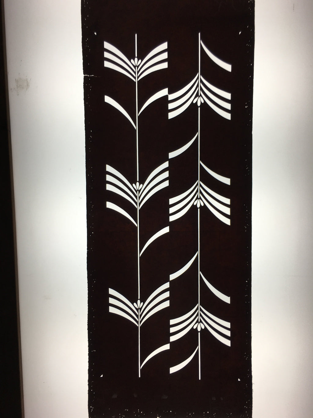 Antique Japanese Katagami Kimono Stencil Katazome Design Flower With Stem C806
