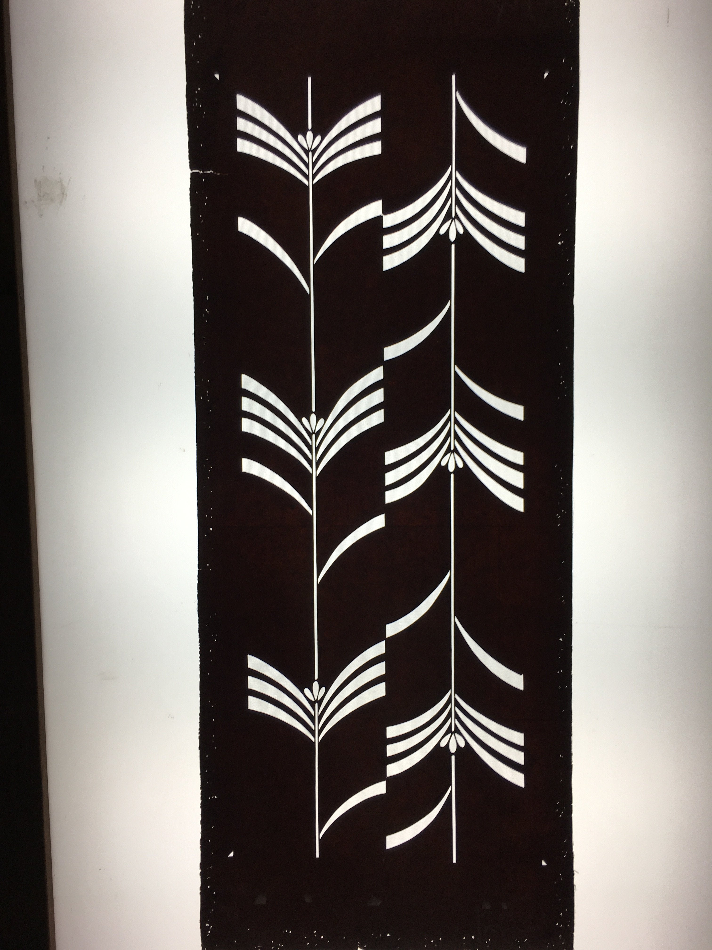 Antique Japanese Katagami Kimono Stencil Katazome Design Flower With Stem C806