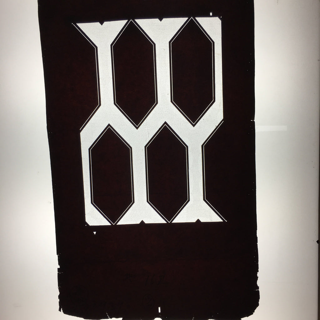 Antique Japanese Katagami Kimono Stencil Katazome Design Kikkoumon C819