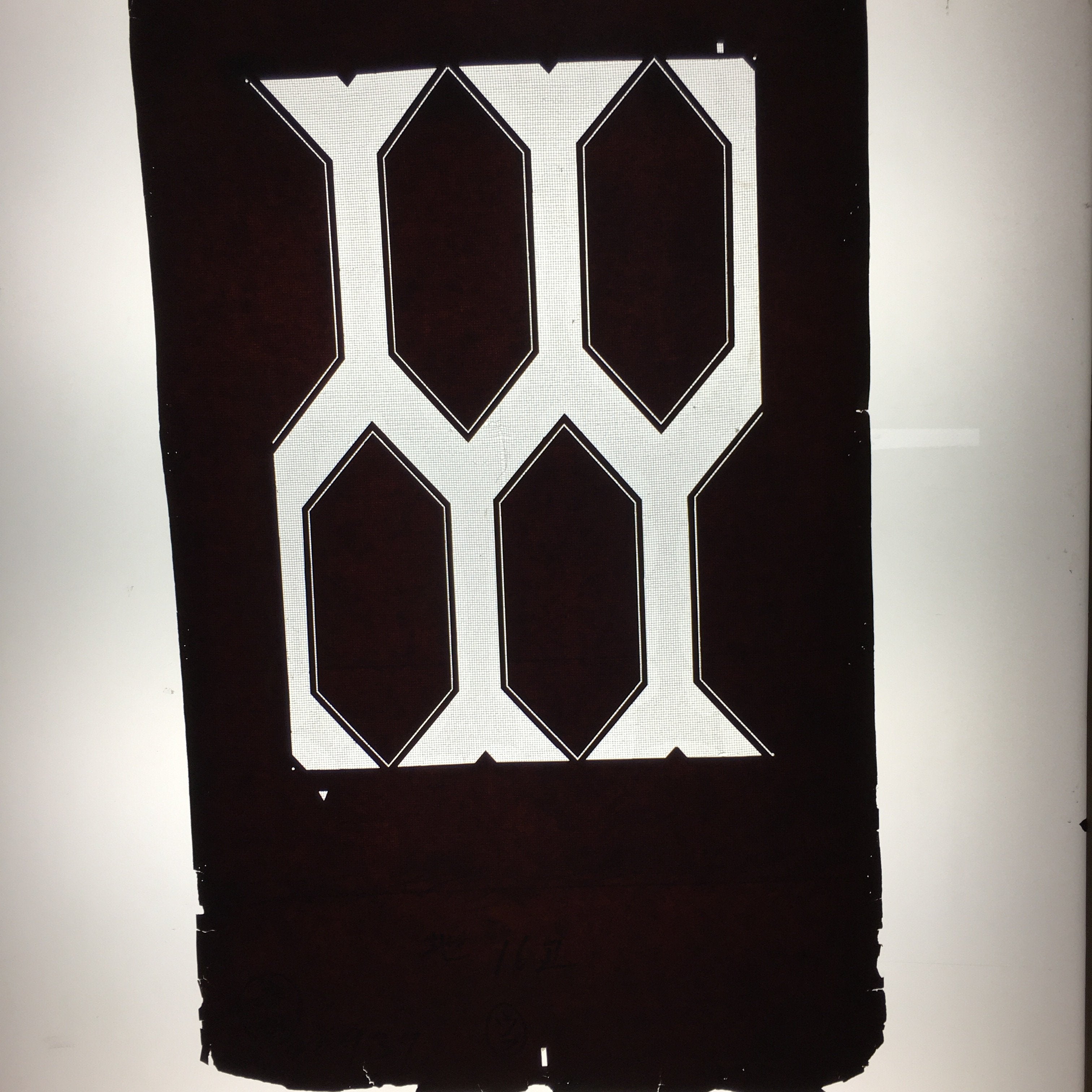 Antique Japanese Katagami Kimono Stencil Katazome Design Kikkoumon C819