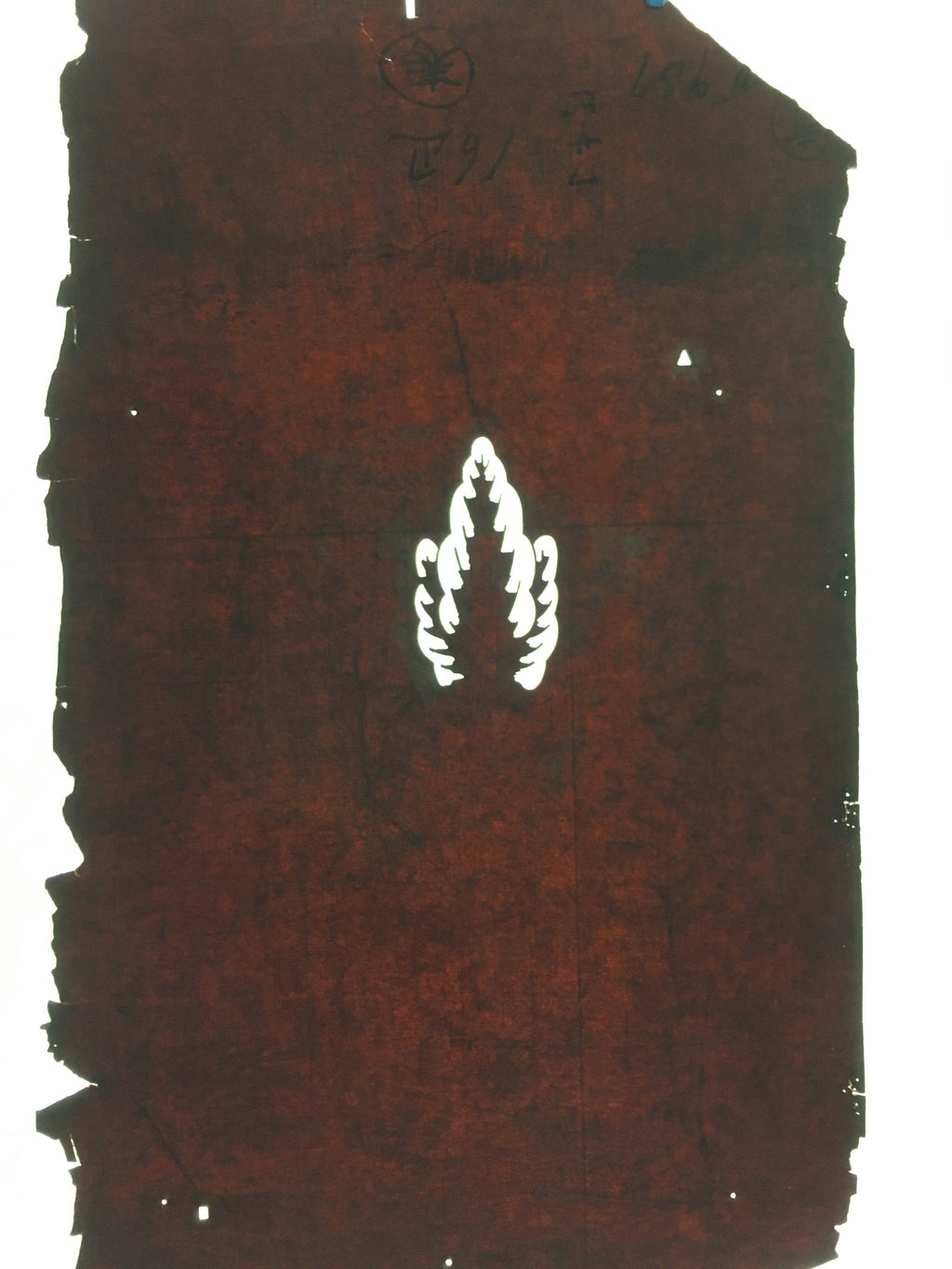 Antique Japanese Katagami Kimono Stencil Katazome Design Like A Leaf C807