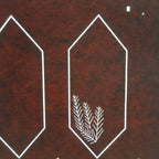 Antique Japanese Katagami Kimono Stencil Katazome Design Plants Star C815