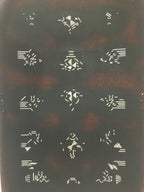 Antique Japanese Katagami Kimono Stencil Katazome Design Ribbon And Lines C801
