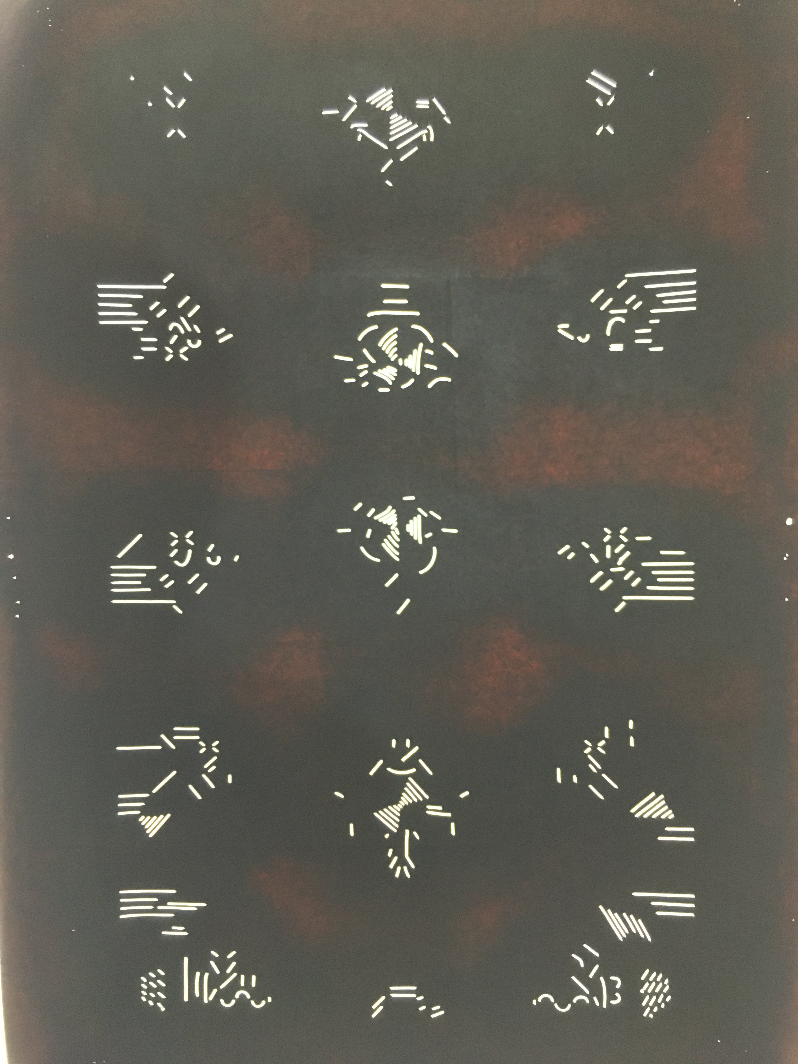 Antique Japanese Katagami Kimono Stencil Katazome Design Ribbon And Lines C801