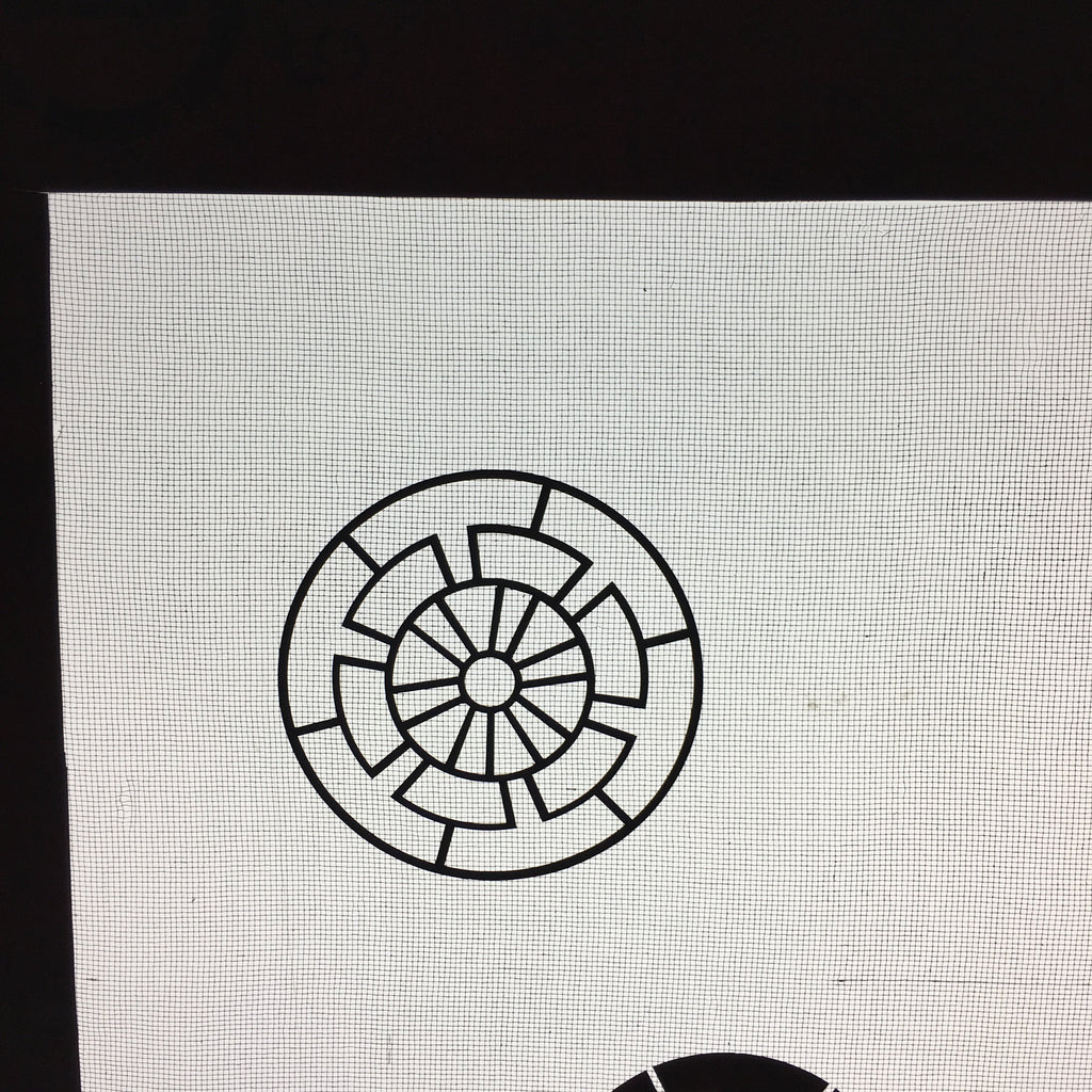 Antique Japanese Katagami Kimono Stencil Katazome Design Round Flower C812