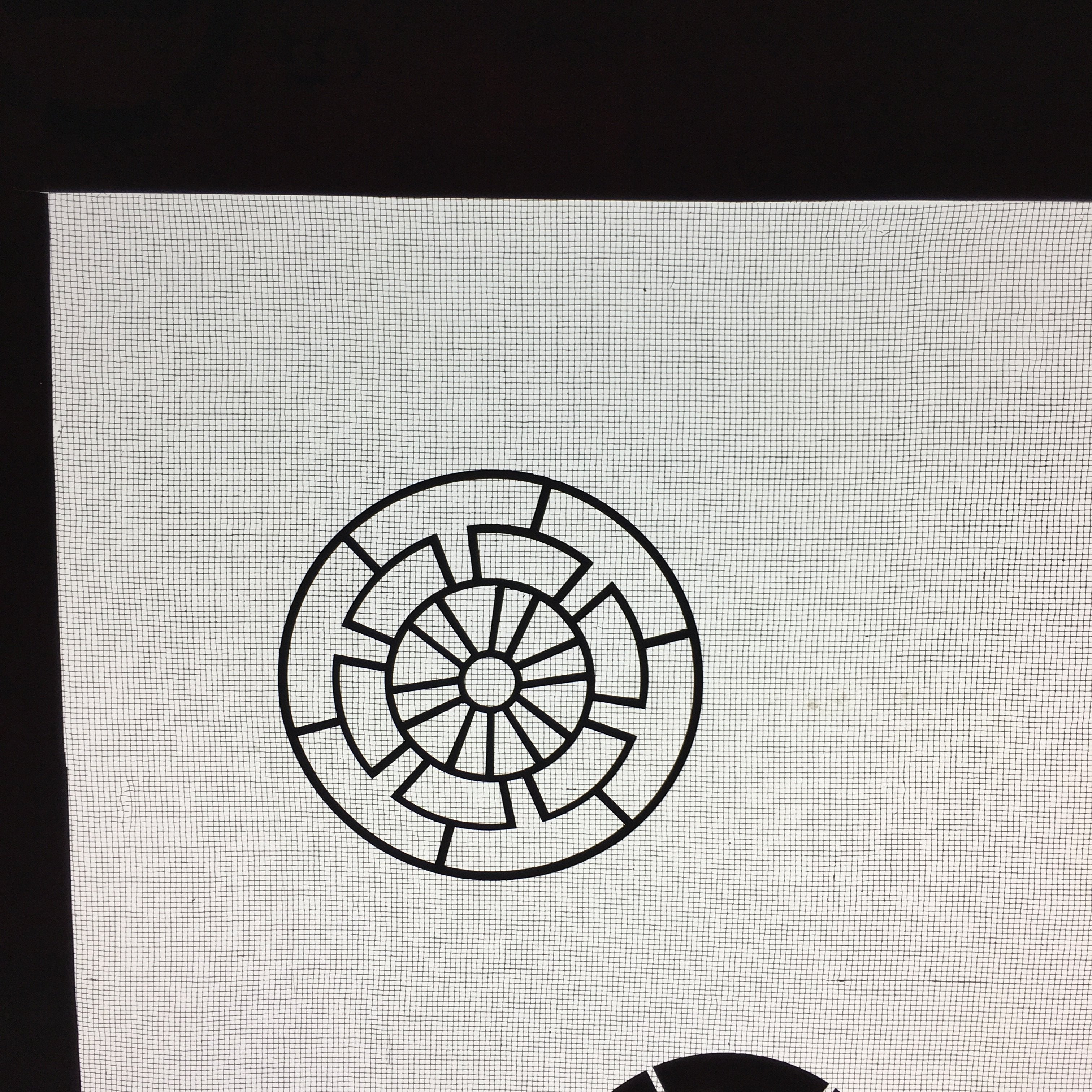Antique Japanese Katagami Kimono Stencil Katazome Design Round Flower C812