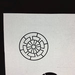 Antique Japanese Katagami Kimono Stencil Katazome Design Round Flower C812