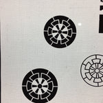 Antique Japanese Katagami Kimono Stencil Katazome Design Round Flower C812